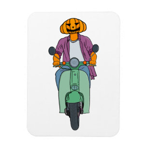 Imán Jinete de calabaza en scooter menta