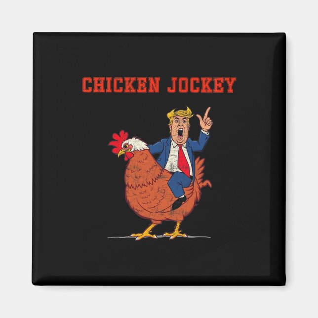 Imán Jinete de Pollo Divertido Meme de Trump (Frente)