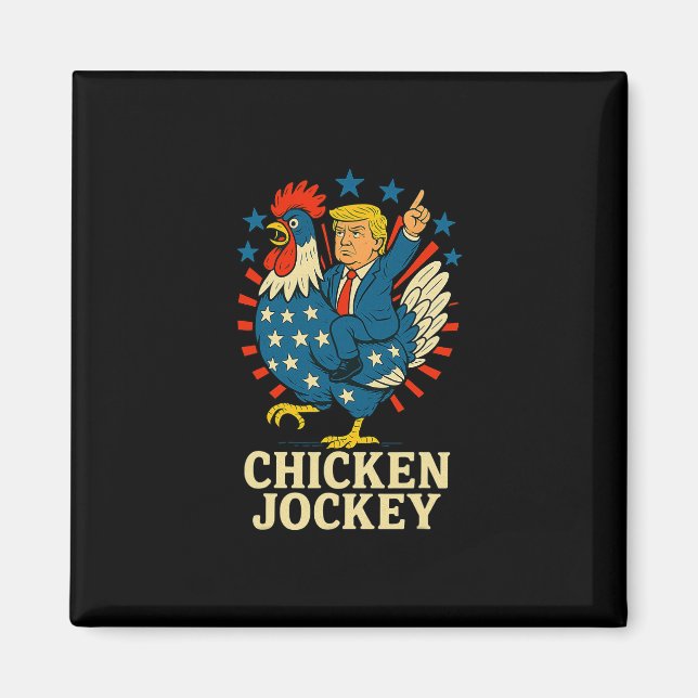 Imán Jinete de Pollo Trump Meme Divertido  (Frente)
