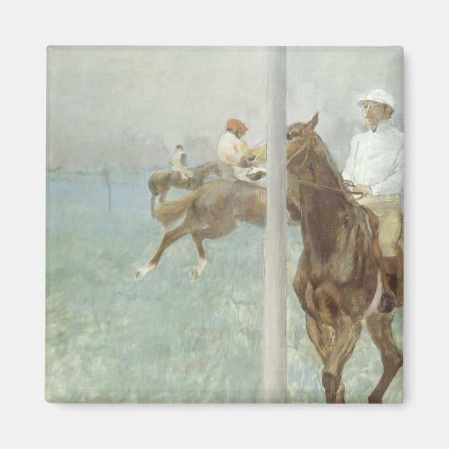 Imán Jinetes antes de la carrera por Edgar Degas (Frente)