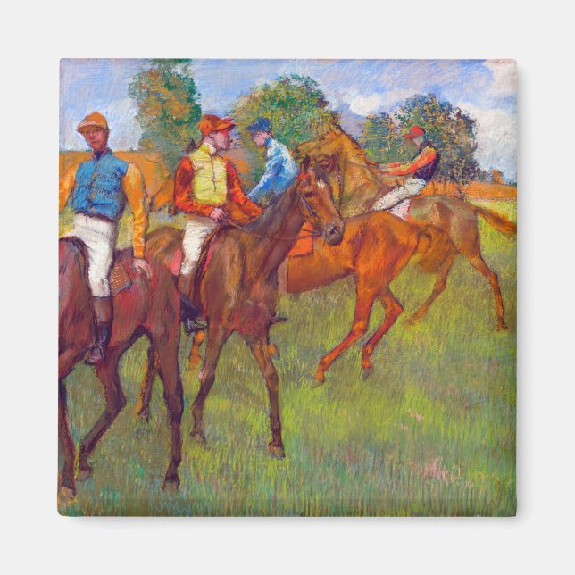 Imán Jinetes y caballos de raza, Edgar Degas (Frente)