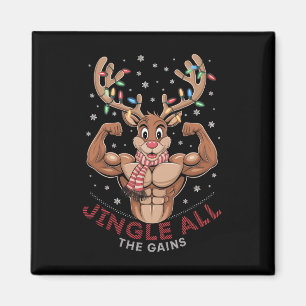 Imán Jingle All Th divertido gimnasio de Navidad reno e
