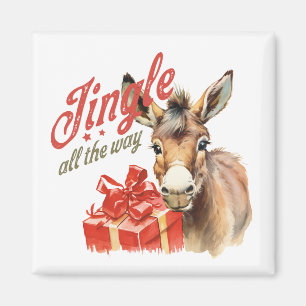 Imán Jingle all way los Navidades cultivan burro