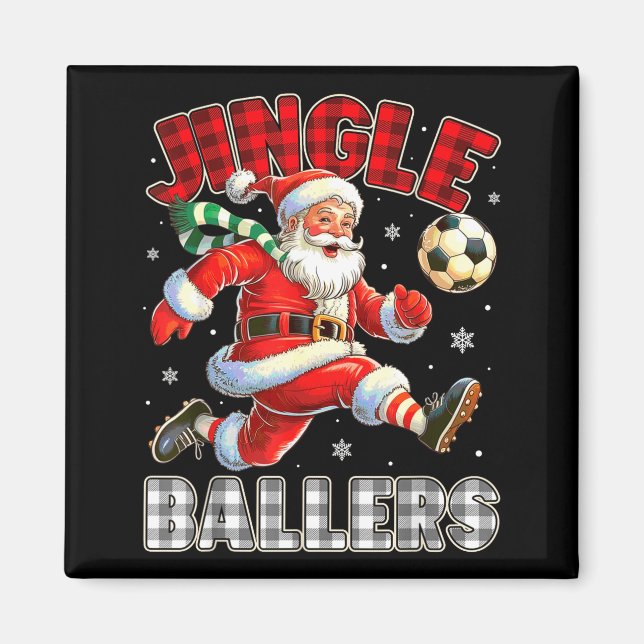 Imán Jingle Ballers Santa Football Christmas Soccer Pla (Frente)