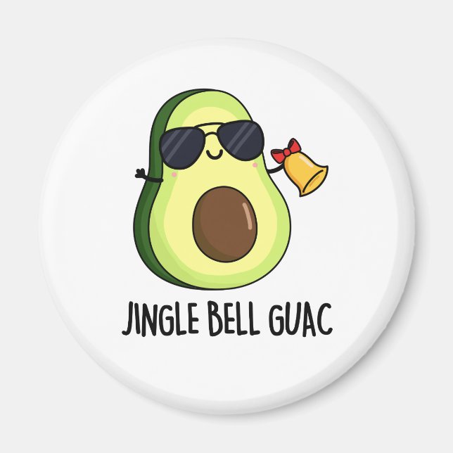 Imán Jingle Bell Guac Funny Aguacate Pun (Frente)