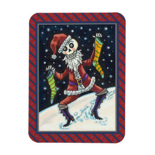 IMÁN JINGLE BONES SANTA, VACACIONES SKELETON Y ALMACENA