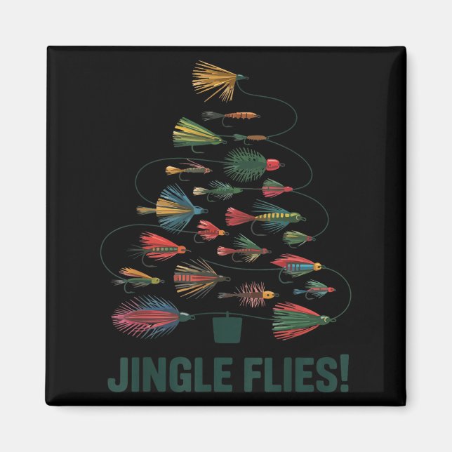 Imán Jingle Flies Funny Fly Fishing Lure Christmas Paja (Frente)