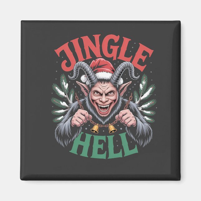 Imán Jingle Hell Navidades Krampus Evil Xmas (Frente)