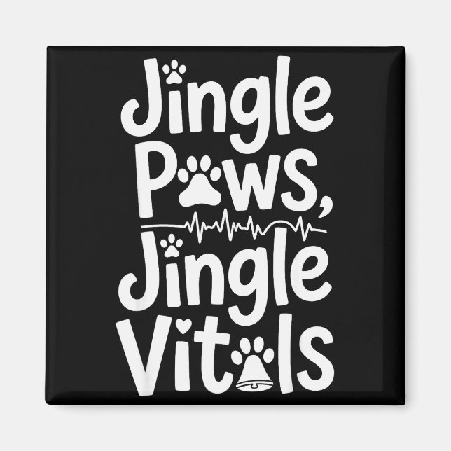 Imán Jingle Paws Jingle Vitals Funny Vet Nurse Xmas  (Frente)