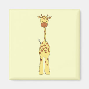 Imán Jirafa linda alta. Animal del dibujo animado
