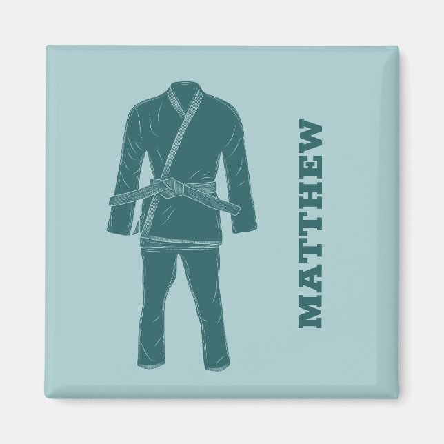 Imán Jiu Jitsu BJJ Gi Uniforme Mamáes personalizadas (Frente)