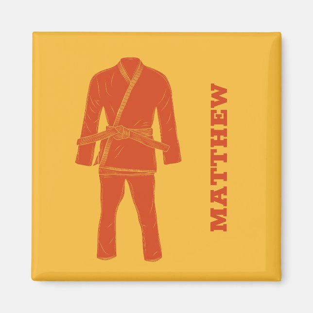 Imán Jiu Jitsu BJJ Gi Uniforme Mamáes personalizadas (Frente)