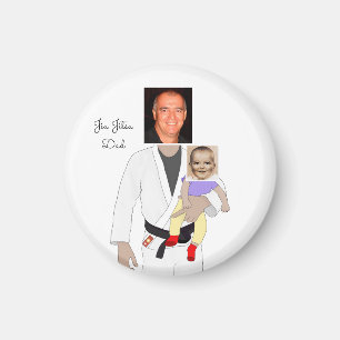 Imán Jiu Jitsu Dad Fotos y texto escrito a mano