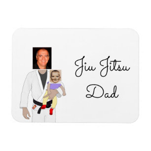Imán Jiu Jitsu Dad Fotos y texto escrito a mano I