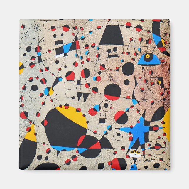 Imán joan miro cuadros arte, poster de arte abstracto (Frente)