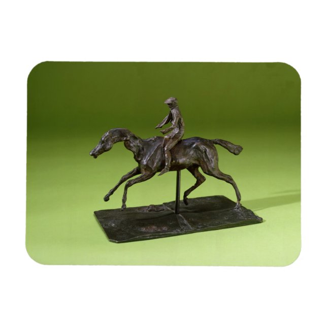 Imán Jockey sobre un caballo (bronce) (Horizontal)