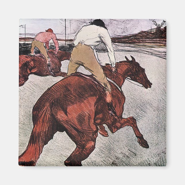 Imán Jockey y caballo de carreras, Lautrec (Frente)