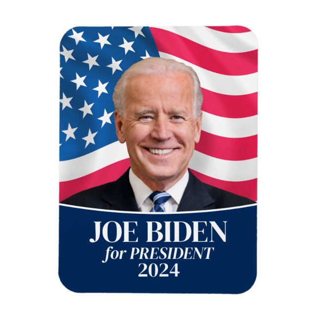 Imán Joe Biden 2024 para el refrigerador de la foto pre (Vertical)