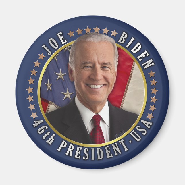 Imán Joe Biden 46º presidente EE.UU. Foto conmemorativa (Frente)
