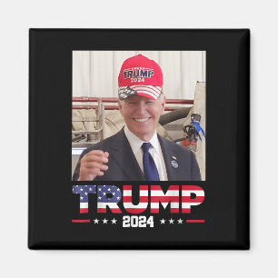 Imán Joe Biden Con Un Gorra De Trump