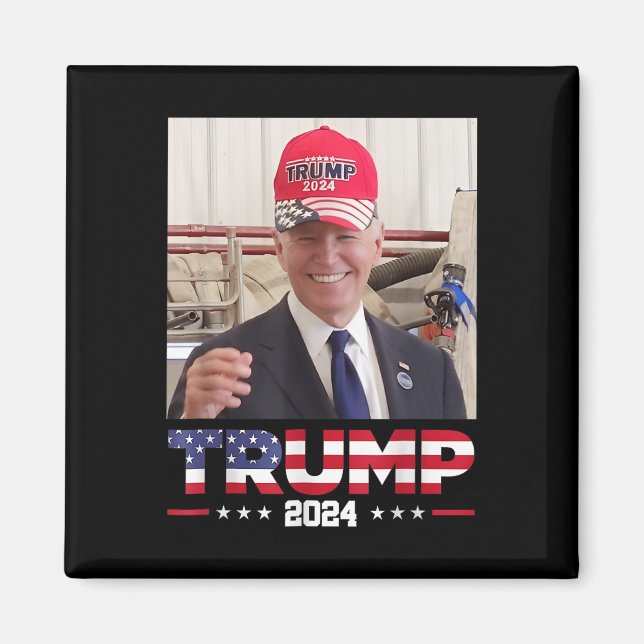 Imán Joe Biden Con Un Gorra De Trump (Frente)