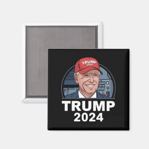 Imán Joe Biden con un sombrero de Trump