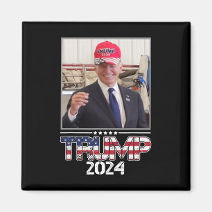 Imán Joe Biden con un sombrero de Trump Elección 2024 D