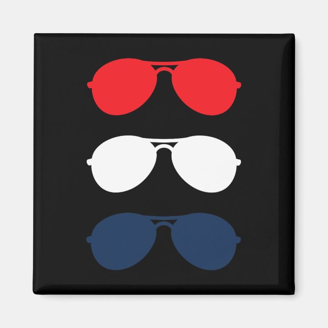 Imán Joe Biden Gafas de sol Rojo Azul Blanco Fun políti (Frente)