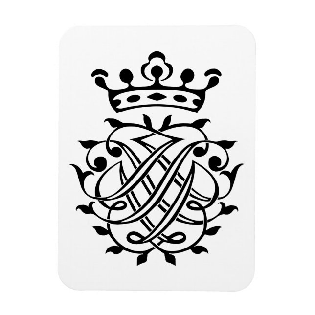 Imán Johann Sebastian Bach Seal Escudo Monograma Insign (Vertical)