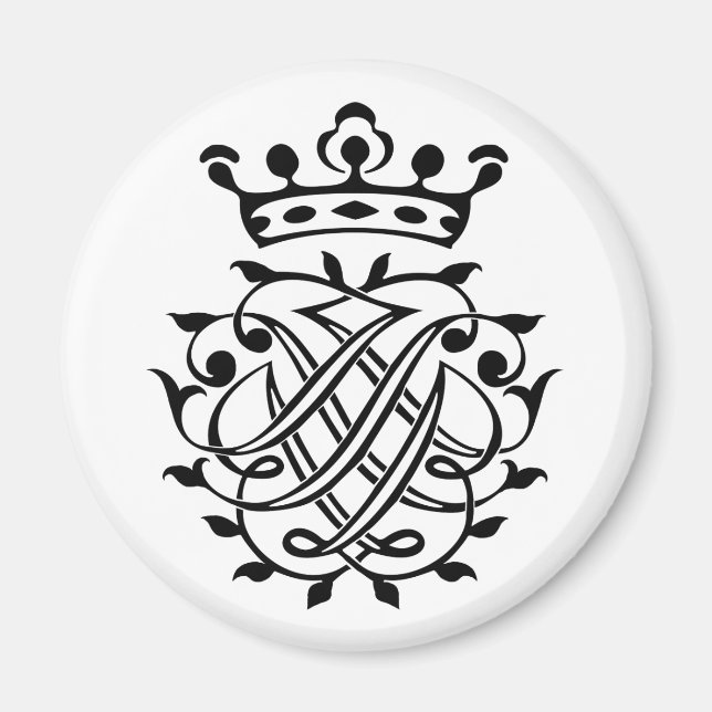 Imán Johann Sebastian Bach Seal Escudo Monograma Insign (Frente)
