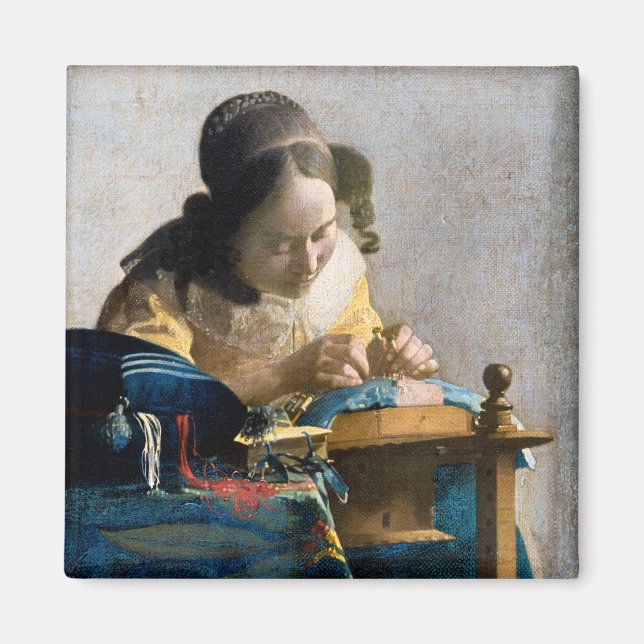 Imán Johannes Vermeer - El Lacemaker (Frente)