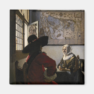 Imán Johannes Vermeer - Funcionario con un Chica risibl