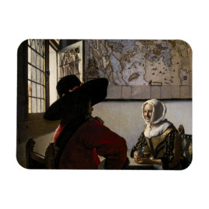 Imán Johannes Vermeer - Funcionario con un Chica risibl