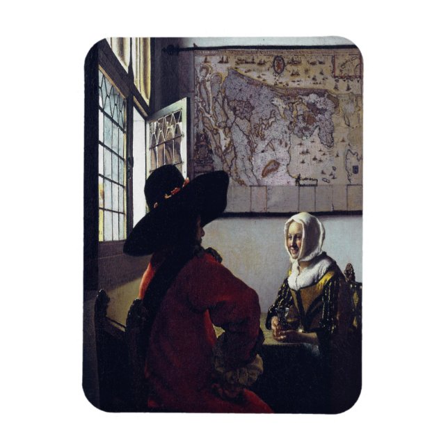 Imán Johannes Vermeer, Funcionario Y Chica Ridículo (Vertical)