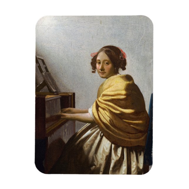 Imán Johannes Vermeer - Joven sentada en Virginal (Vertical)