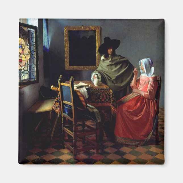 Imán Johannes Vermeer - La copa de vino (Frente)