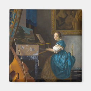 Imán Johannes Vermeer - Lady sentada en un Virginal
