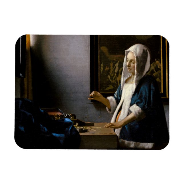 Imán Johannes Vermeer - Mujer con equilibrio (Horizontal)