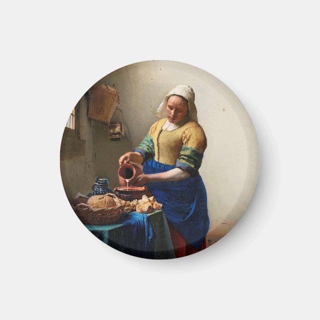 Imán Johannes Vermeer. Sirena de leche. Arte fino vinta (Frente)