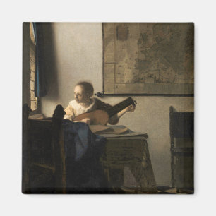 Imán Johannes Vermeer - Young Woman with a Lute