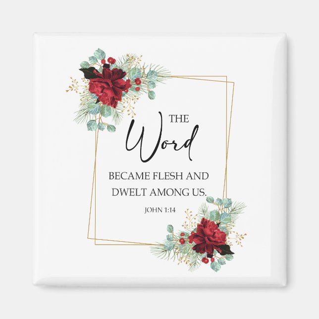 Imán John 1 14 Bible verse (Frente)