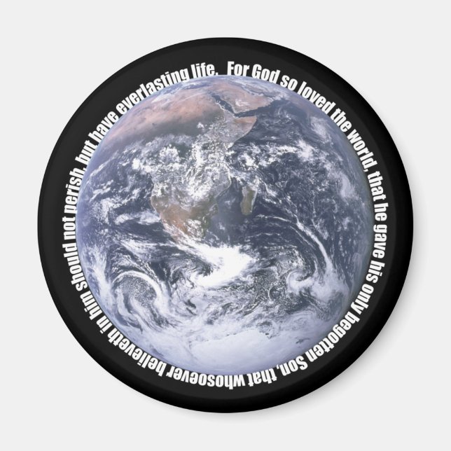 Imán John 3:16-Earth Christian Magnet (Frente)