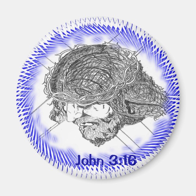Imán John 3:16 Mentón de Crucificción (Frente)