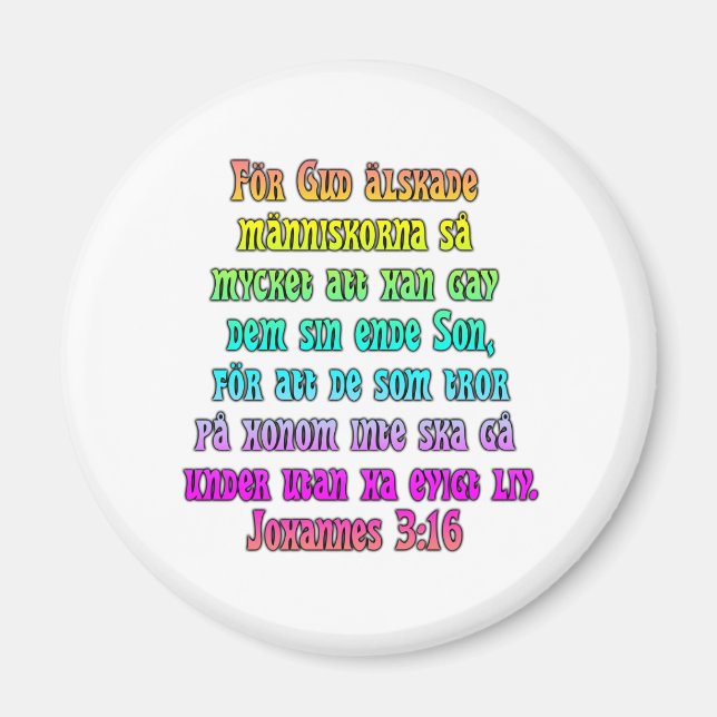 Imán John 3:16 Sueco (Frente)