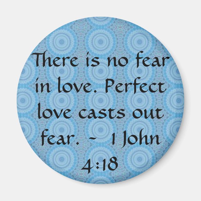 Imán John 4:18 - Inspiradora CITA BIBLIOTECA (Frente)