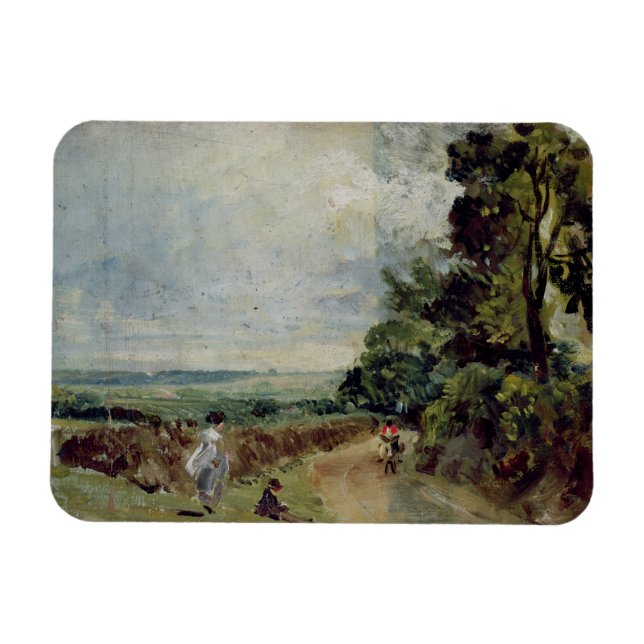 Imán John Constable | Una carretera de campo con árbole (Horizontal)