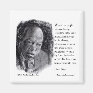 Imán John Lewis y un hermoso retrato con cita