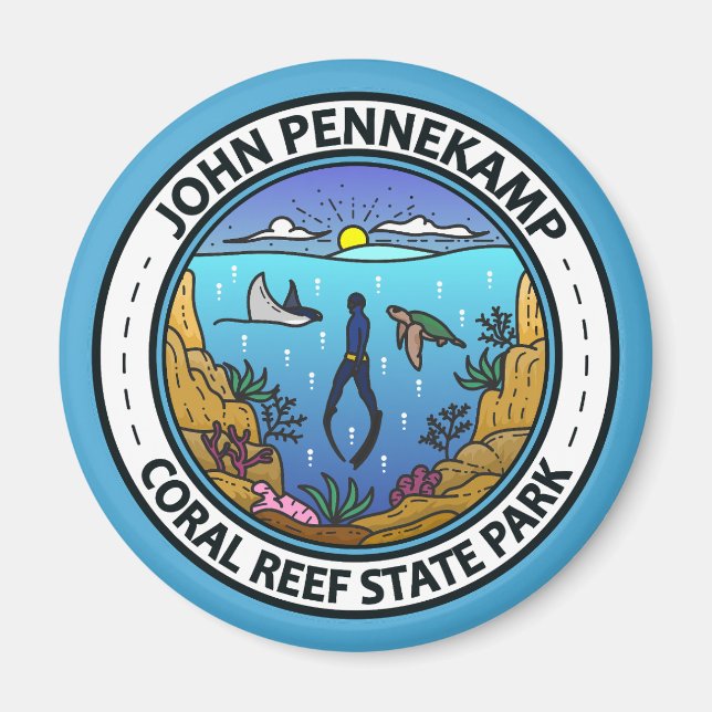 Imán John Pennekamp Coral Reef State Park Travel Art (Frente)