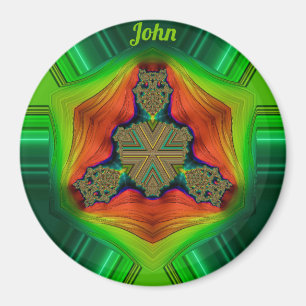 Imán JOHN ~ Sombras moradas, verdes, rojas y Naranjas