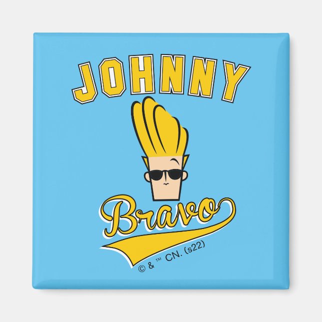 Imán Johnny Bravo Collegiate Gráfico (Frente)